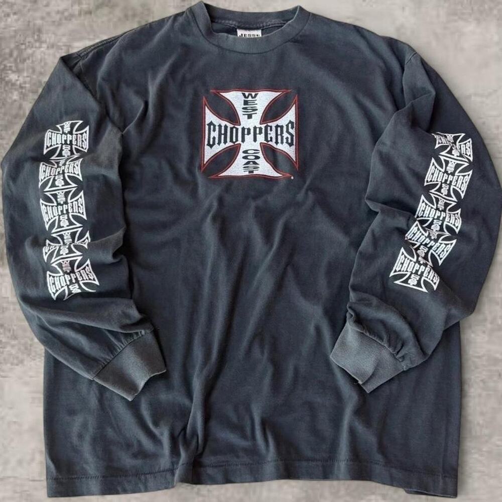 West Coast Choppers Jesse Who Quad Hit Reprint Tee US XL Faded Black Grail Bike